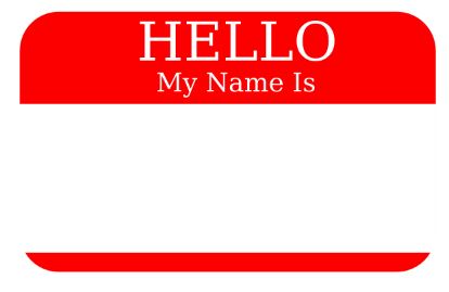 nametag Hello My Name Is